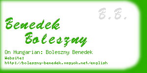 benedek boleszny business card